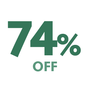 74% off